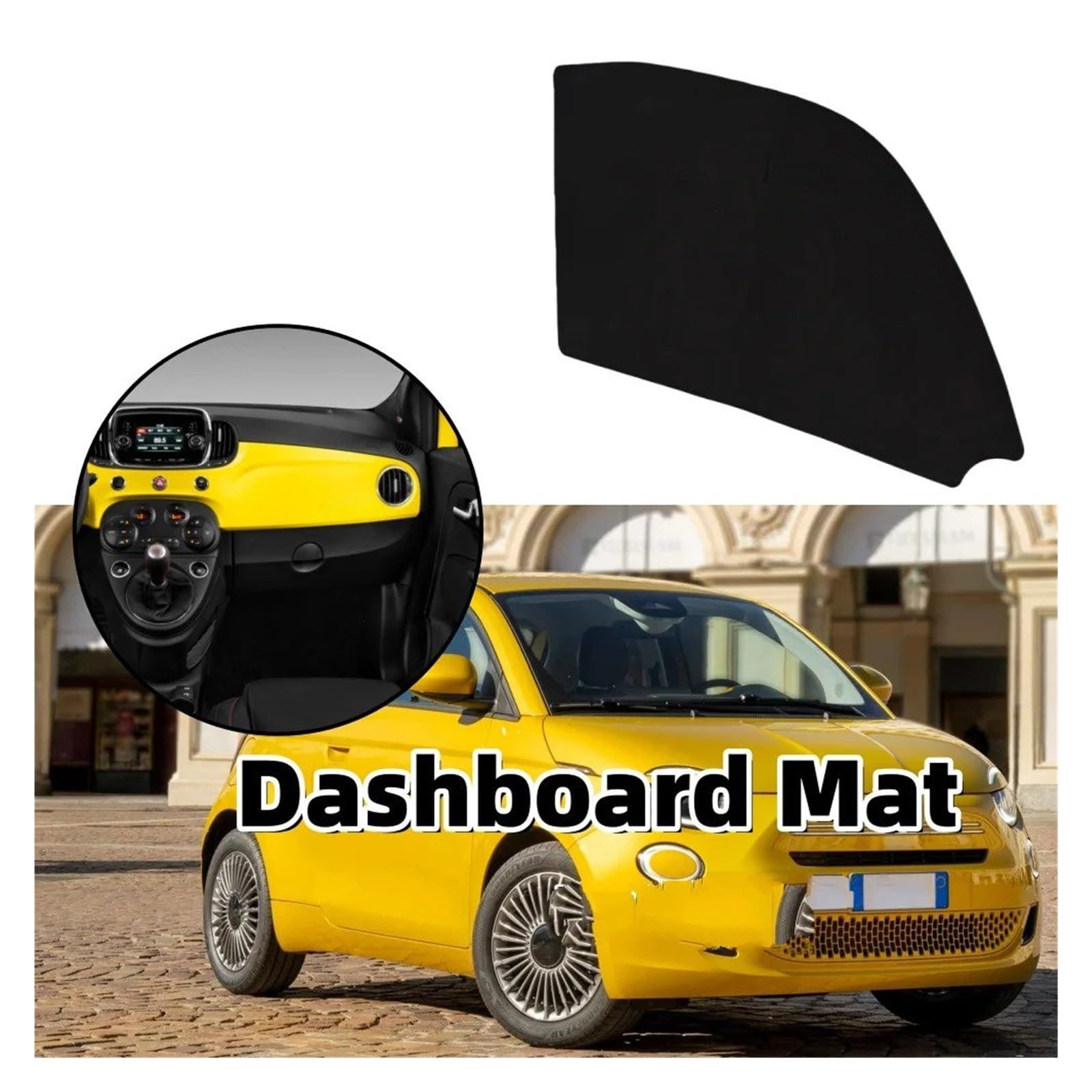 Housse Tableau De Bord Auto Tapis De Protection Anti-salissure Pour Tableau Bord Pour Fiat 500 Contre Les Imperfections Du Tapis Tableau(LHD)