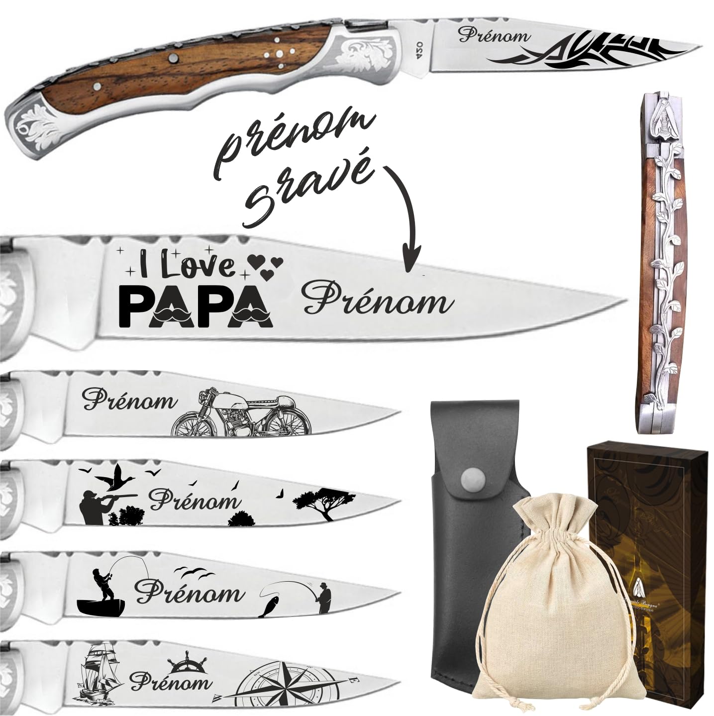 Couteau de poche Laguiole Bougna personnalisé