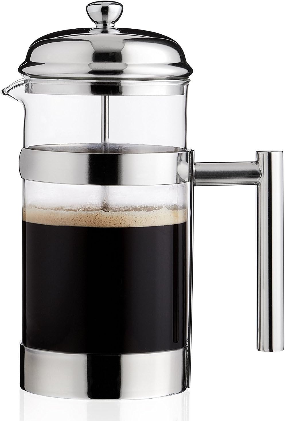 Hunt Brothers French Press Coffee Maker 8 Cups/4 Mug, 1L, 34 oz Limited Edition, Heat Resistant Glass Stainless Steel