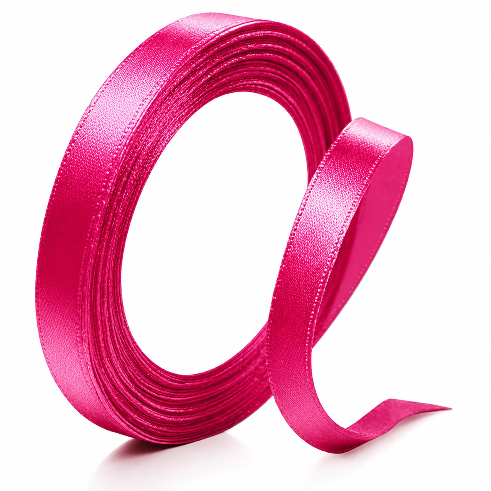 10mm Rose Red Satin Ribbon, Thick Fabric Ribbons for Gift Wrapping & Crafting, Ribbon for Balloons, Cake, Bouquet, Wedding, Party, Christmas Decorations, 22.8m