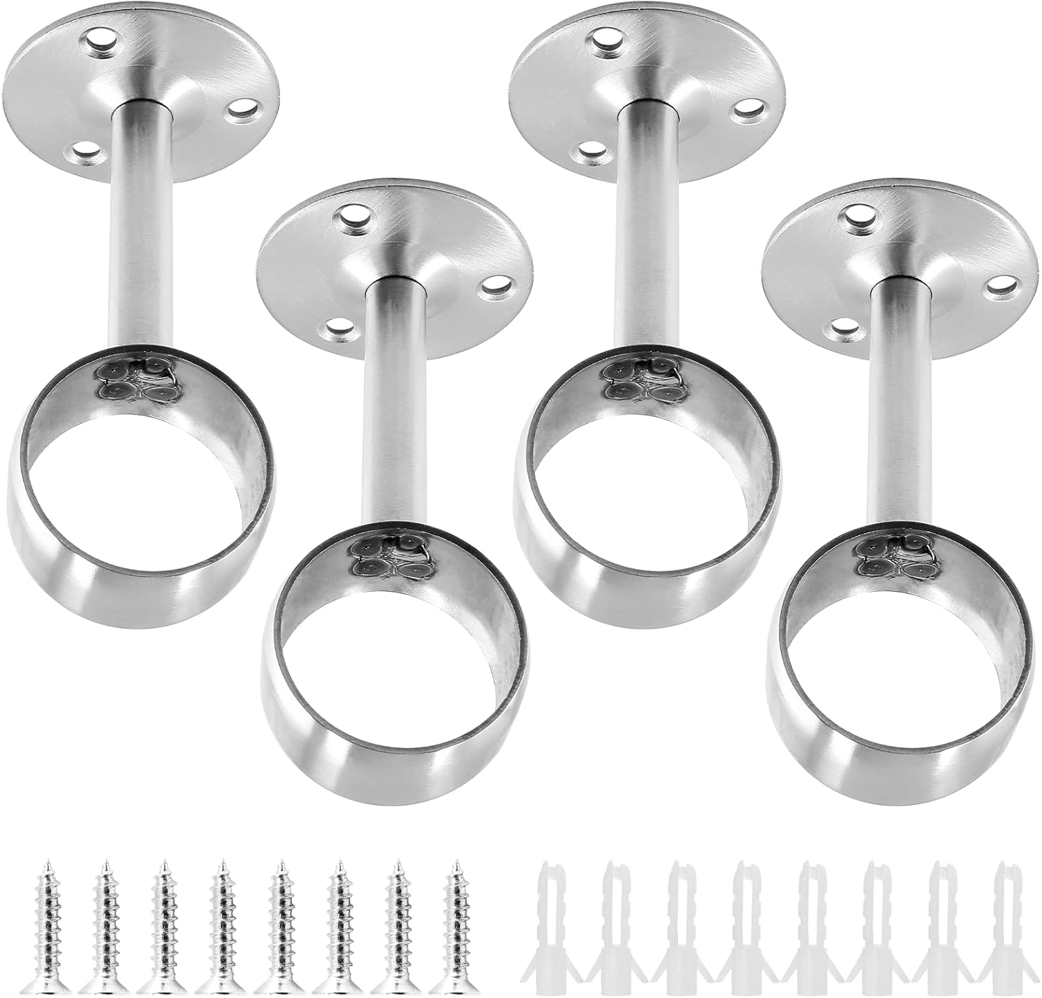 Moicstiy 4Pcs 11/4 Inch Shower Curtain Rod Bracket Ceiling
