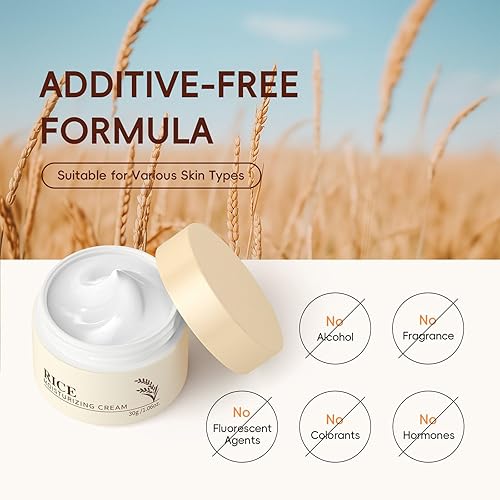 Miniatura 6 de Set de cuidado de la piel - Crema hidratante facial de arroz y suero de arroz (2 productos) hidratante para cara, objetivos hidratantes, sequedad,