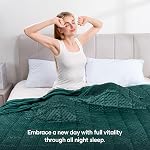 Wemore Weighted Blanket for Adults Queen Size 20 lb, Soft Heavy Blanket for Stress Relief and Sleep Promotion, Breathable Blanket for All-Season with Glass Beads, Dark Green 60 x 80 inches | Great for Reading, Napping, Relaxing, Stress Relief & Bette