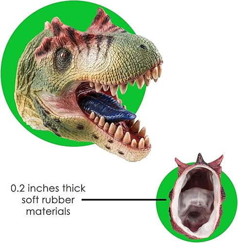 Miniatura 7 de Gemini&Genius Marionetas de mano de dinosaurio, juguetes de miedo, marionetas de cabeza de animal de goma suave, piscina, playa, baño, juegos de rol