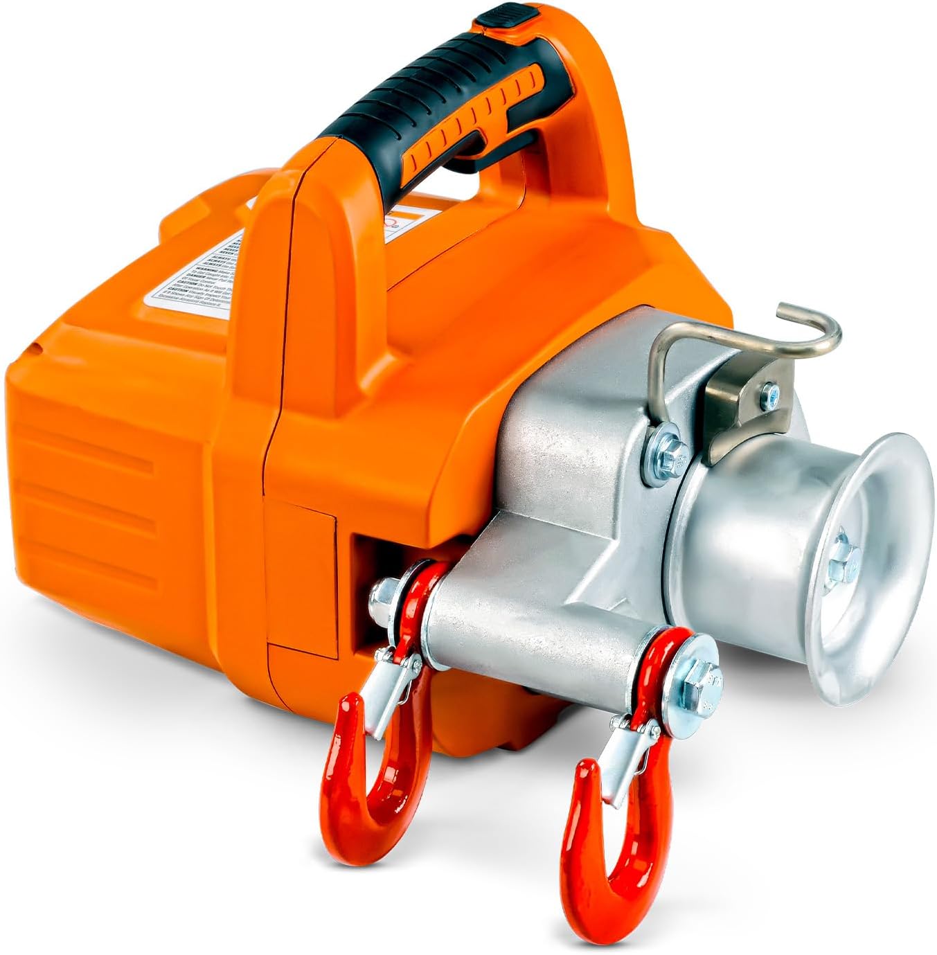 Electric Portable Capstan Winch, Brushless Motor, 1000-2000 lbs Max Pulling Force, Includes 100ft Low-Stretch Rope, Battery & Charger - Ideal for Forestry, Hunting, Off-Road