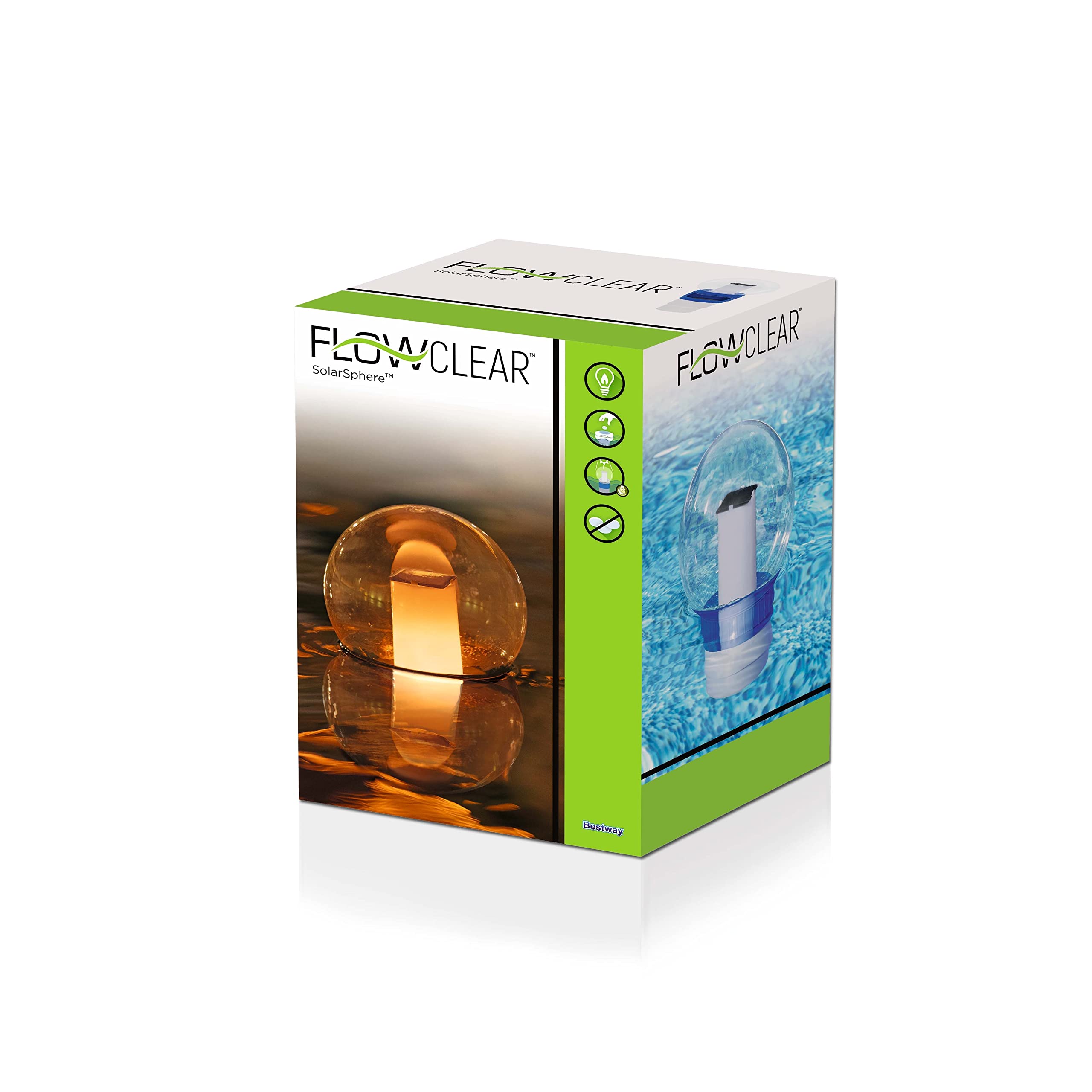 Bestway SolarSphere LED Chemical Dispenser, Blue and White, 18 x 18 x 40 cm - Image 3