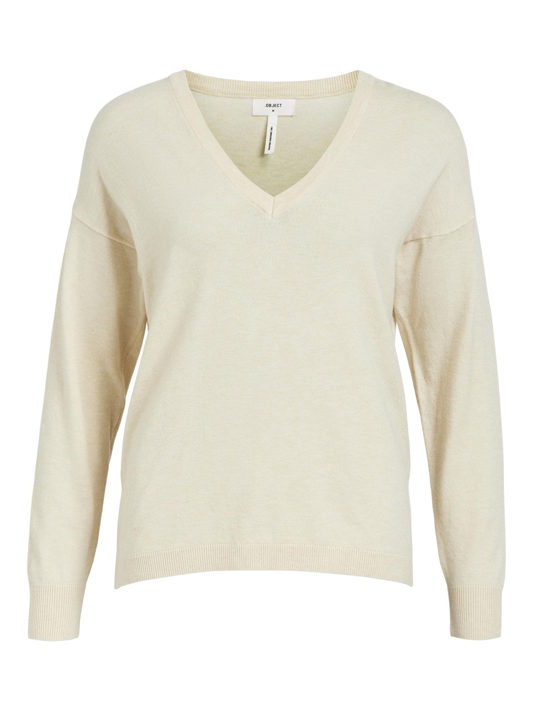 Object Women's Knitted Jumper OBJTHESS, Sandshell, M