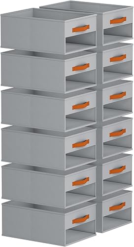 Miniatura 19 de Organizadores y almacenamiento de armario, paquete de 8 cestas de almacenamiento para organización, organizador de armario plegable con ventana