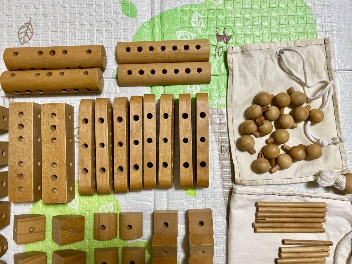 童具館 くむくむ ほるぷ絵本版 説明書付 学童館ロゴ無し 木製知育