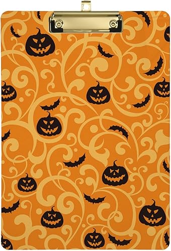 Portapapeles de ilustración de Halloween, tamaño A4, tamaño carta, para enfermera, escuela de enfermería, plateado, 12 x 9 pulgadas