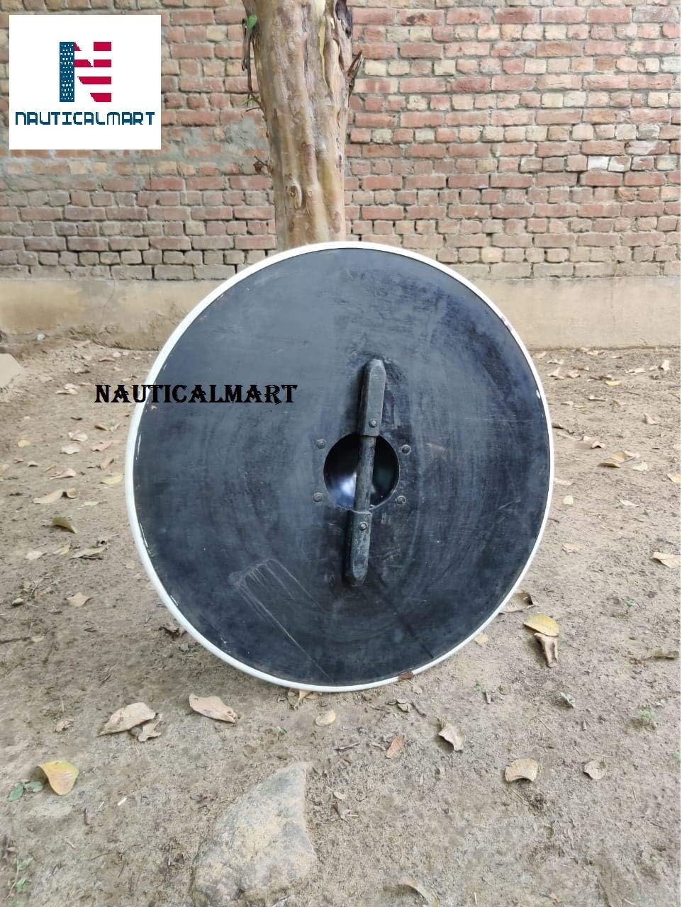 Nautical-Mart Round Wooden Star Viking Shield Warrior Costume Battle Play Halloween Cosplay LARP