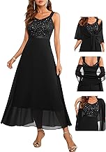 BeryLove Formal Wedding Guest Sequin Cocktail Evening Mother of The Bride Dress