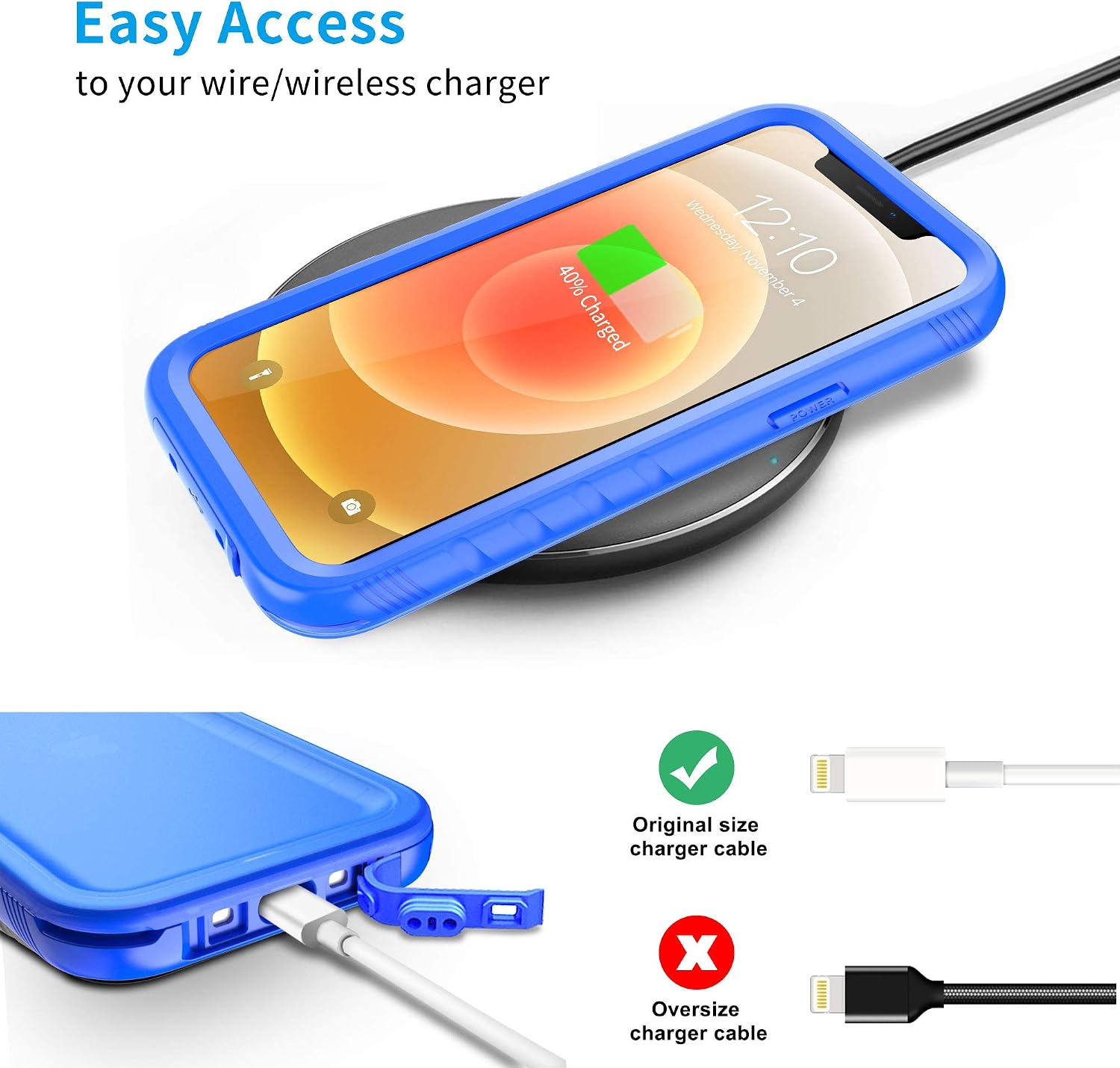  for iPhone 11 Waterproof Case Military Heavy Duty Full Body Blue thumbnail