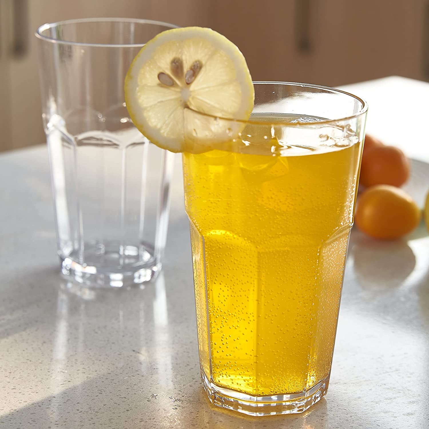 VIRSUS 10 Bicchieri Trasparenti 2763, capacità 400 cc, Tumblers Infrangibili e Riutilizzabili, impilabile, lavabili in lavastoviglie, Riciclabili, Unglassy, per cocktail (Bicchieri da Mojito)