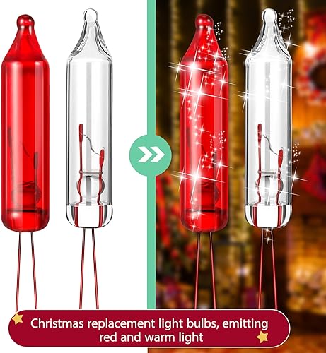 Vista 62 de Mudder 200 unidades de 2.5 V Navidad 50/100/150/200 unidades de mini luces incandescentes de alambre de repuesto bombillas de repuesto