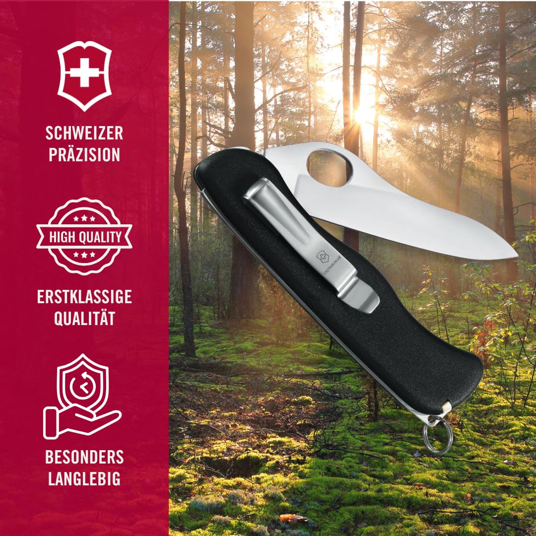Victorinox Schweizer Taschenmesser, Sentinel M Clip, Multitool, Swiss Army Knife mit 5 Funktionen, Einhand-Feststellklinge, Pinzette