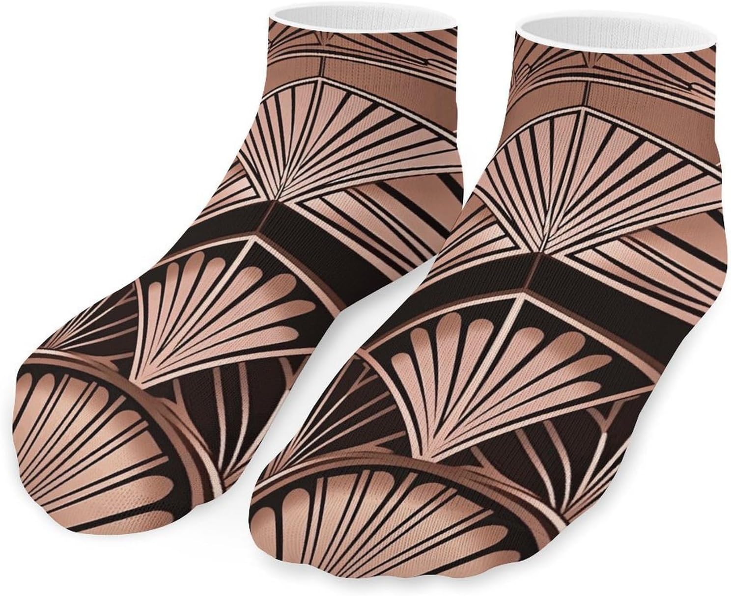 Art Deco Pattern Ankle Sock for Men Women 5 Pairs Low Cut Athletic No Show Sock Breathable Short Casual Sock