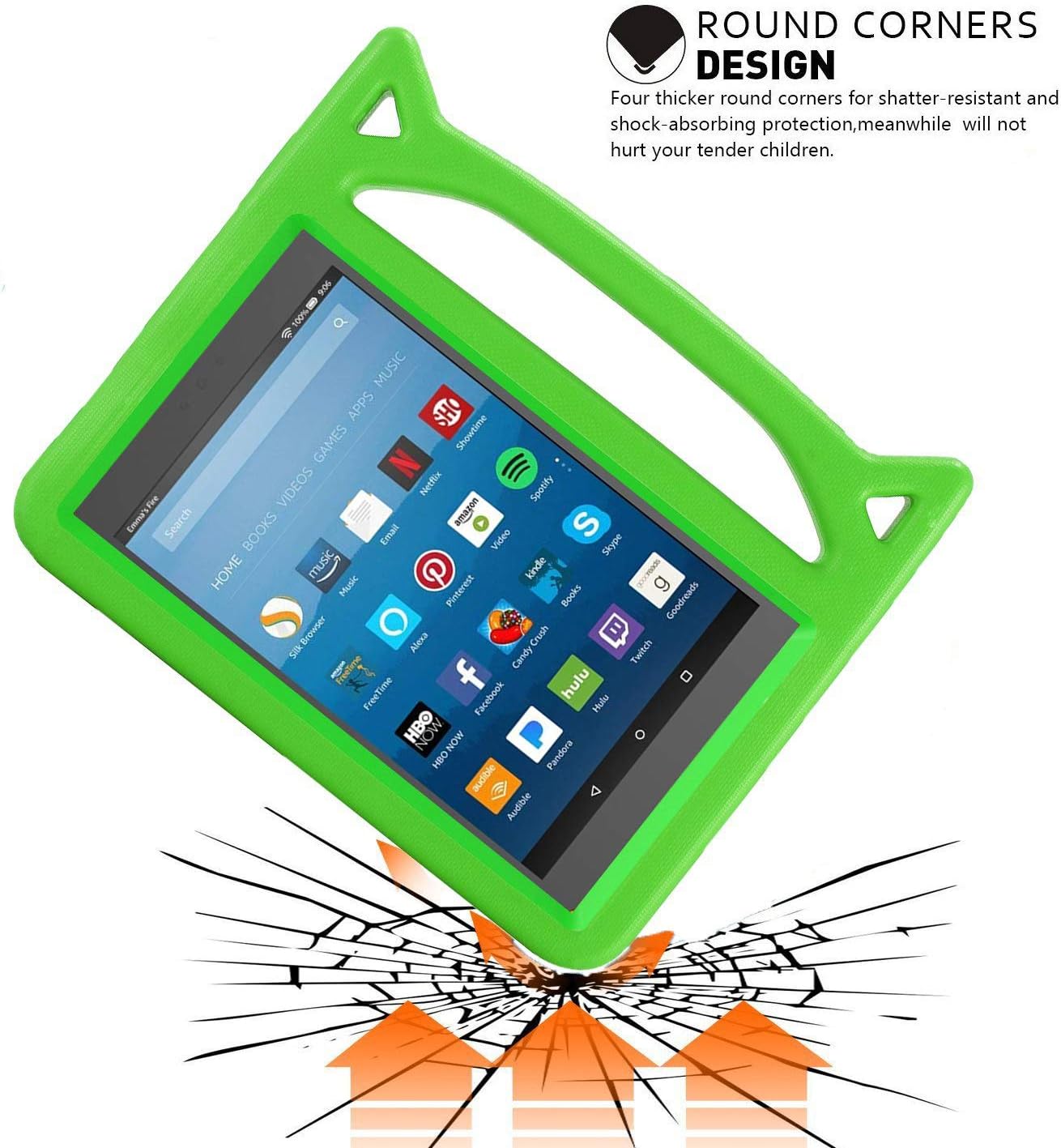 2020 All-New Fire HD 8 Plue & Fire HD 8 Tablet Case(Only Compatible with 10th Generation Tablet, 2020 Release) Kids Shock Proof Protective Cover Case for Fire HD 8 Tablet(Green)