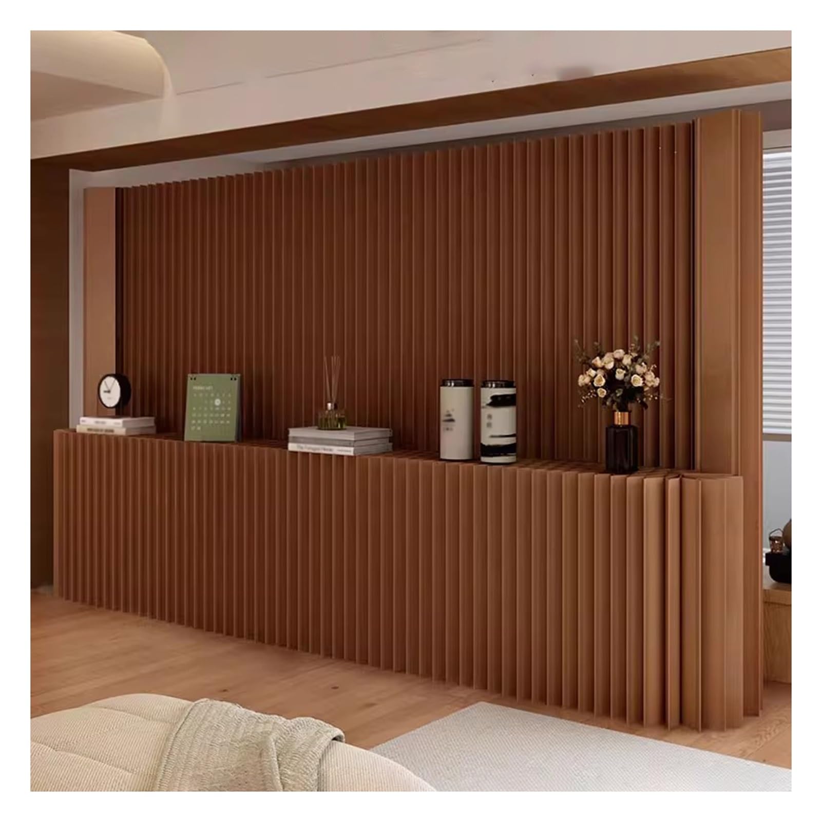 Divisori per ambienti, Parete divisoria moderna e creativa in carta kraft pieghevole for(6x1.5 m/19.69x4.92 ft)