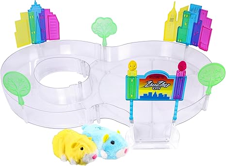 ZhuZhu City Downtown Starter Playset with Electronic Hamsters Pipsqueak and Sophie - Perfect for Boys & Girls! Interactive Hamsters and Downtown Starter Playset - 40+ Unique Sounds & Actions - 4+