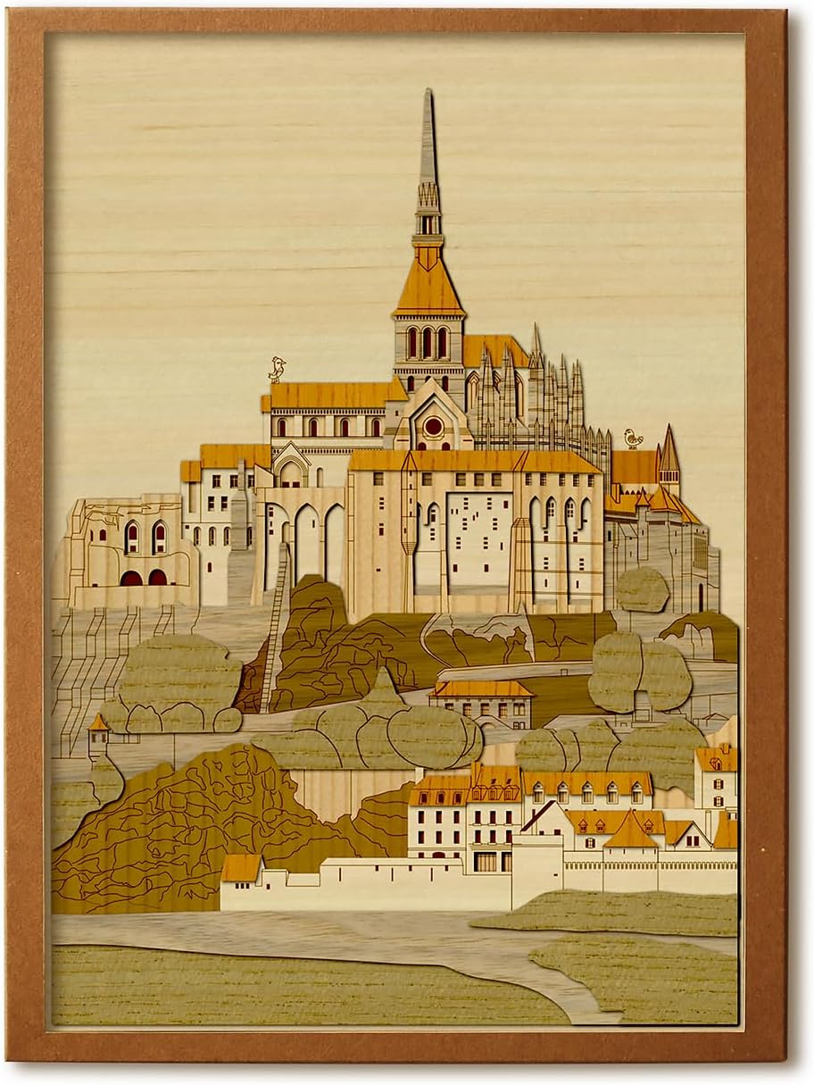KINOWA Wooden Art Kit Kiharie Mont Saint-Michel Made in Japan