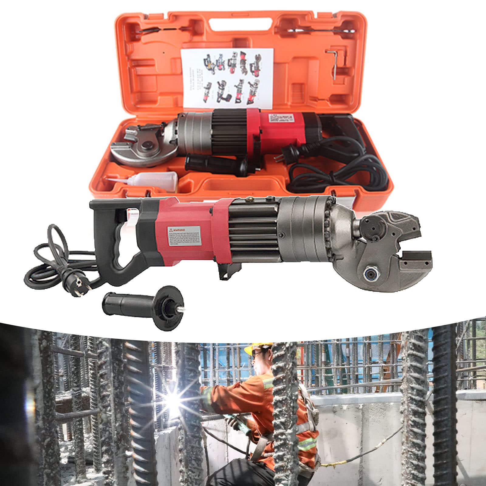 SBCGFY Electric Rebar Cutter, 4-16Mm Portable Hydraulic Rebar Cut-Off Machine, Speed 2-2.5S,Electric Steel Rope Cutting Tool