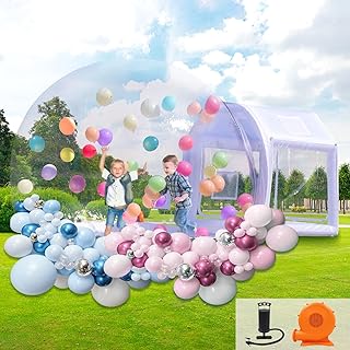 10FT Clear PVC Inflatable Bubble House Dome Tent with Tunnel