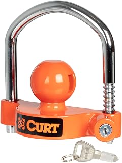 CURT 23090 Universal Trailer Coupler Lock, Bright Orange, Fits Couplers with 1-7/8", 2" or 2-5/16" Ball Diameter