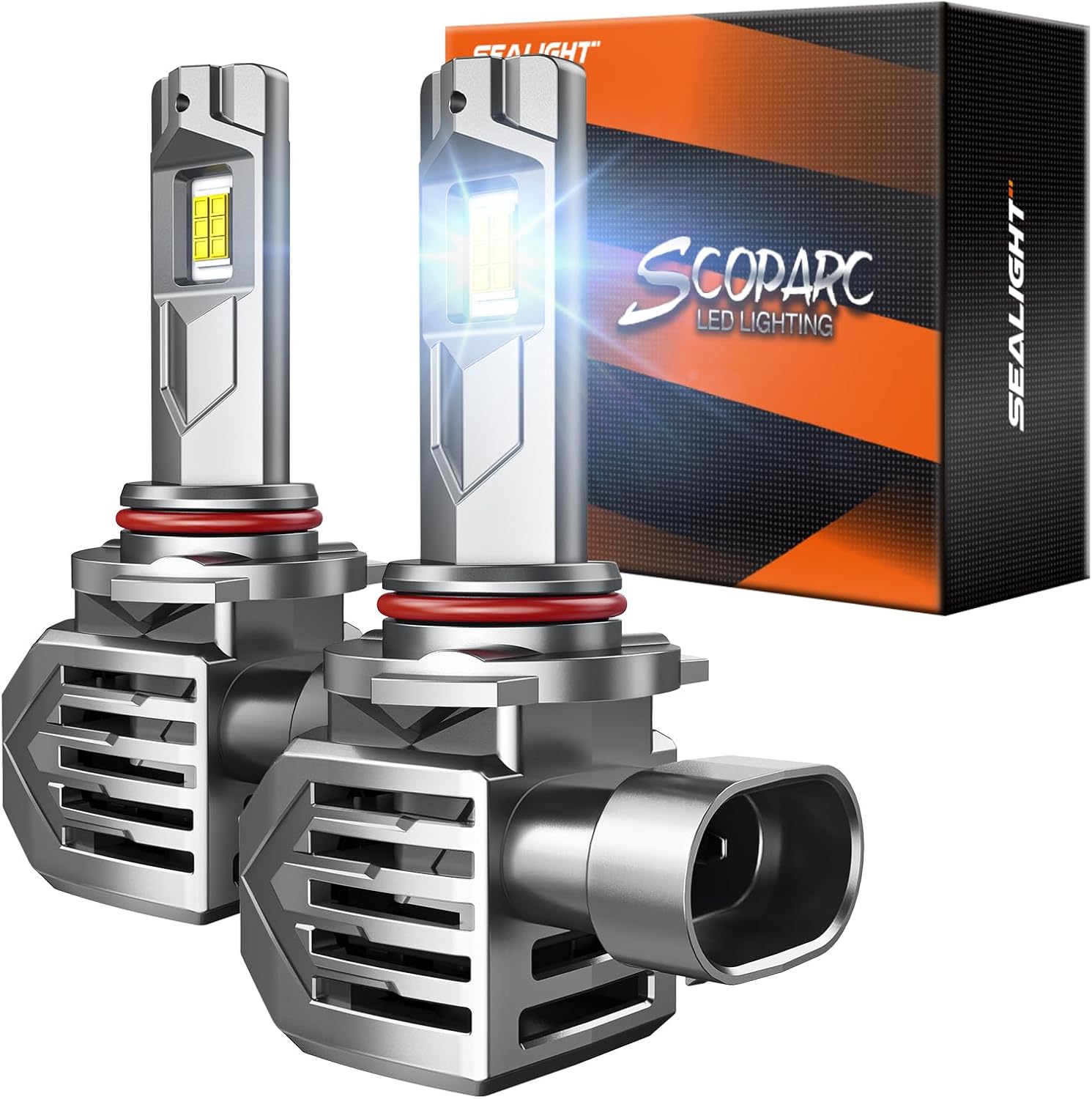 SEALIGHT S7S HB4 Light Bulb, 60000LM High Power 9×Brighteness for ATVs & Powersports, 9006 Fog Bulbs 99% Compatibility, 10 Years Lifespan, Plug and Play, Pack of 2