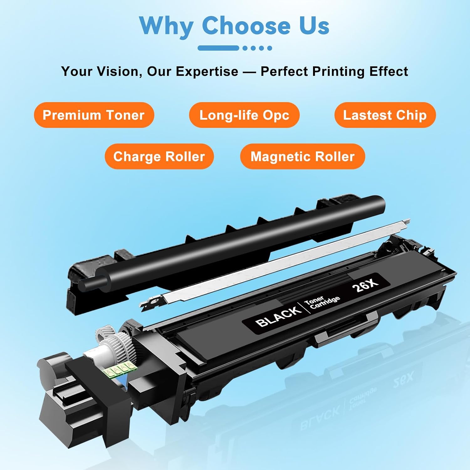 M402n Toner 26X 26A CF226X for HP Laser Jet Pro M402n Toner Cartridge 26A 26X Black High-Yield Toner Cartridge for HP Printer M402dn M402n M402d M402dw, MFP M426fdw M426fdn M426dw Ink (2-Pack)