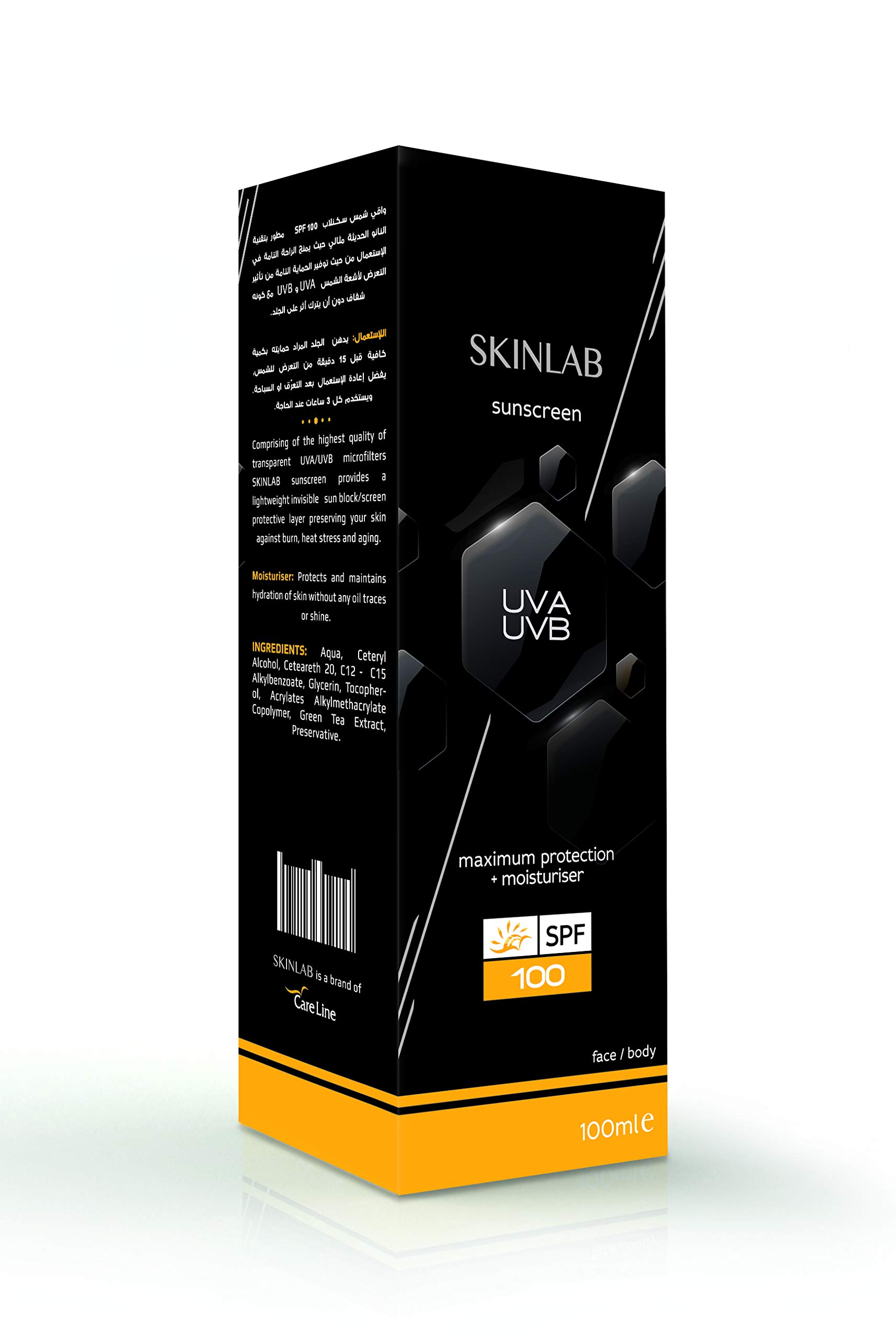 Sunscreen SPF100 UVA/UVB Sun Protection For All Skin Types| Water Resistant & Transparent | 50ml