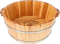 Vista 1 de Yardwe Cuenca de pie de madera para pies, cubo de pedicura, masajeador de barril para baño, masaje, spa, sauna, remojo, pedicura, masajeador
