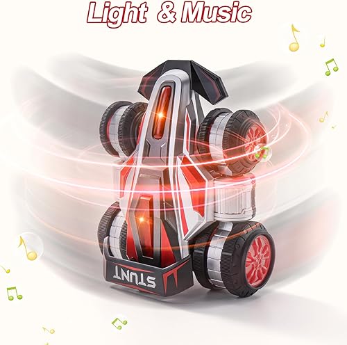 Miniatura 7 de Coches RC, 2.4 GHz Fast Stunt RC Car, 4WD 360 Rotación RC Camiones con luces y música, Camión de acrobacias todoterreno de alta velocidad, autos