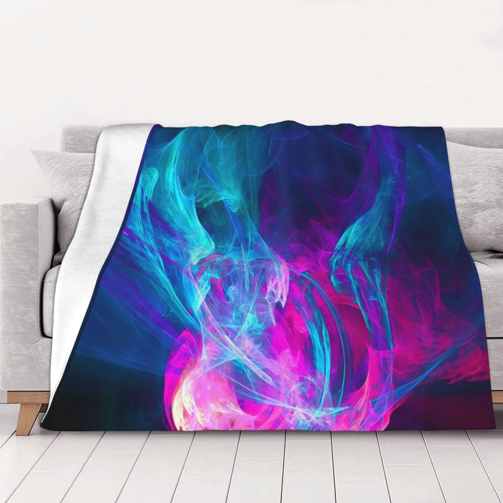 Couverture flanelle 125 x 100 cm contre le froid sur votre canapé de salon