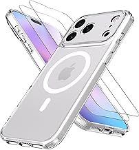 Anoowkoa Magnétique Coque pour 17 Pro avec 2 Verre trempé Protection écran Anti Rayures,Compatible avec 17 Pro，Transparent