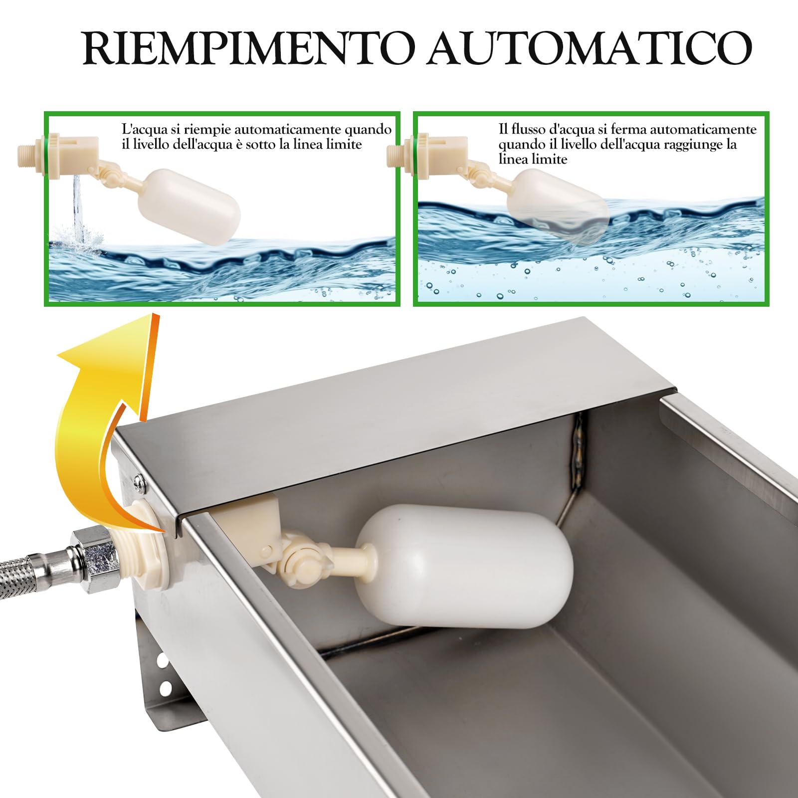 Serbatoio Automatico Per L'Abbeveraggio del Bestiame con Valvola a Galleggiante da 1/2 Pollice Per Cavalli, Bacino Per Capre Per Bovini, Cavalli, Pecore, Cani Kit Per L'Abbeveraggio del Pollame
