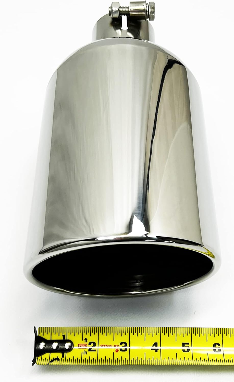 Exhaust Tip 2.50" Inlet 6.00" X 12.00" Bolt On W60012-250-BOSS-HP-RS Rolled Slant Polished 304 Stainless Steel Wesdon Exhaust Tip
