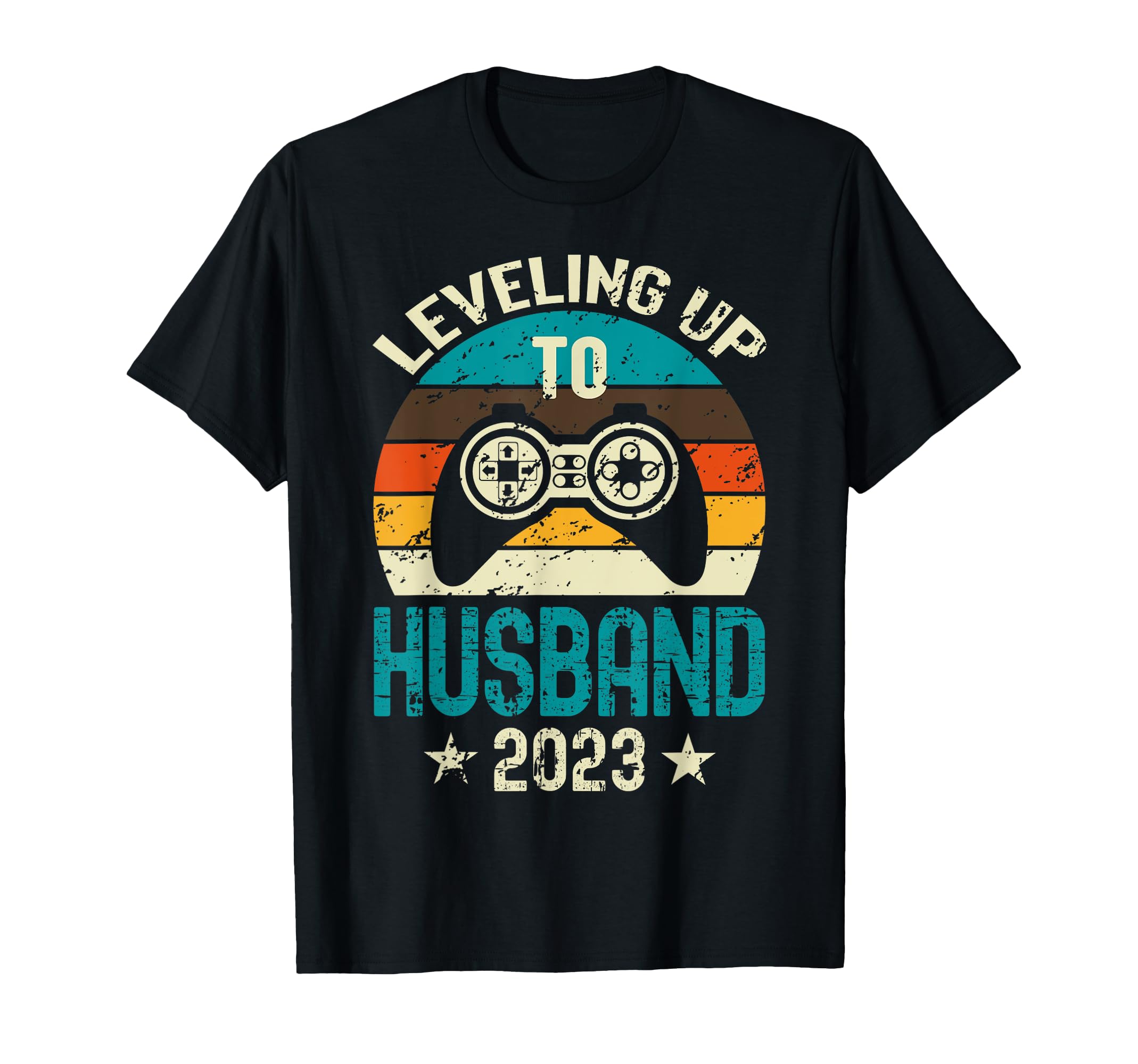 Leveling Up To Husband 2023 Promoted Bachelor Party Wedding T-Shirt