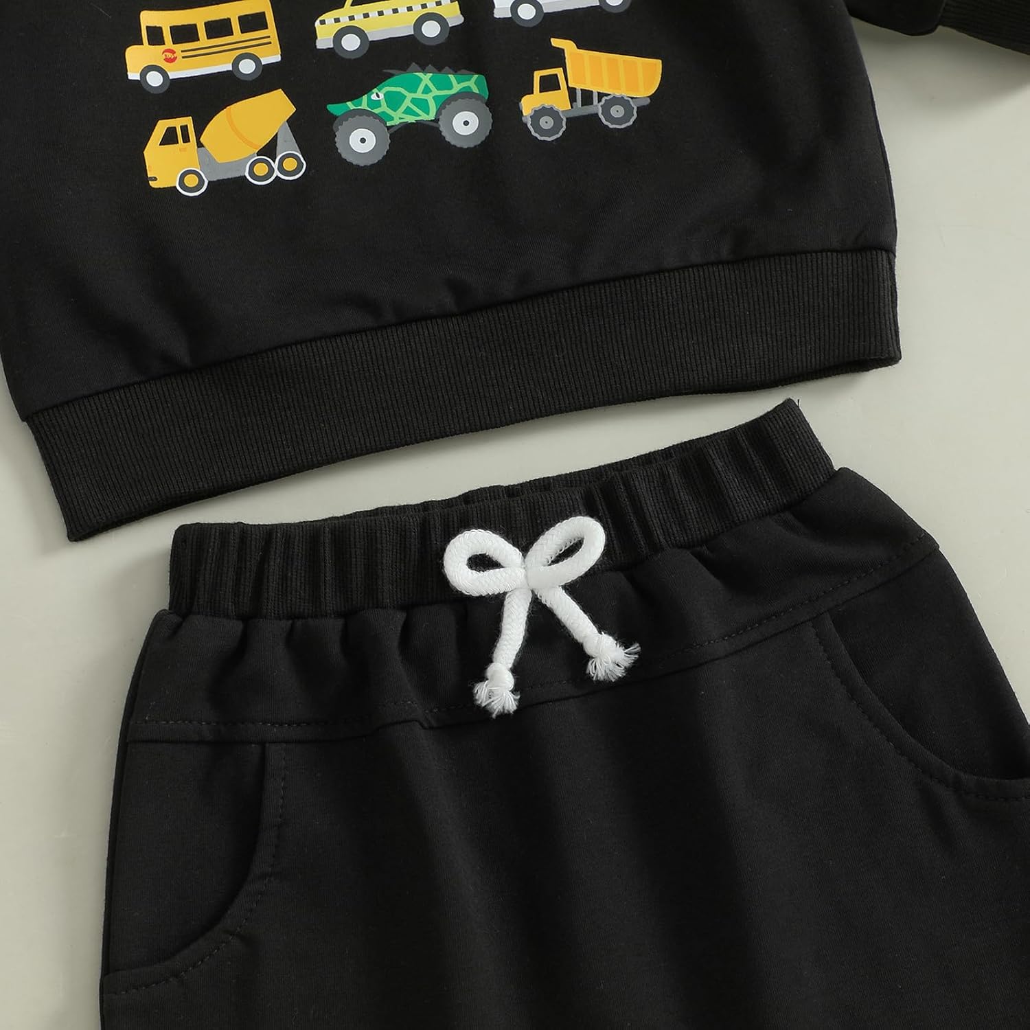 Toddler Baby Boy Fall Outfit Vehicle Print Long Sleeve Sweatshirt and Elastic Pants Set 2Pcs Winter Clothes - Image 6