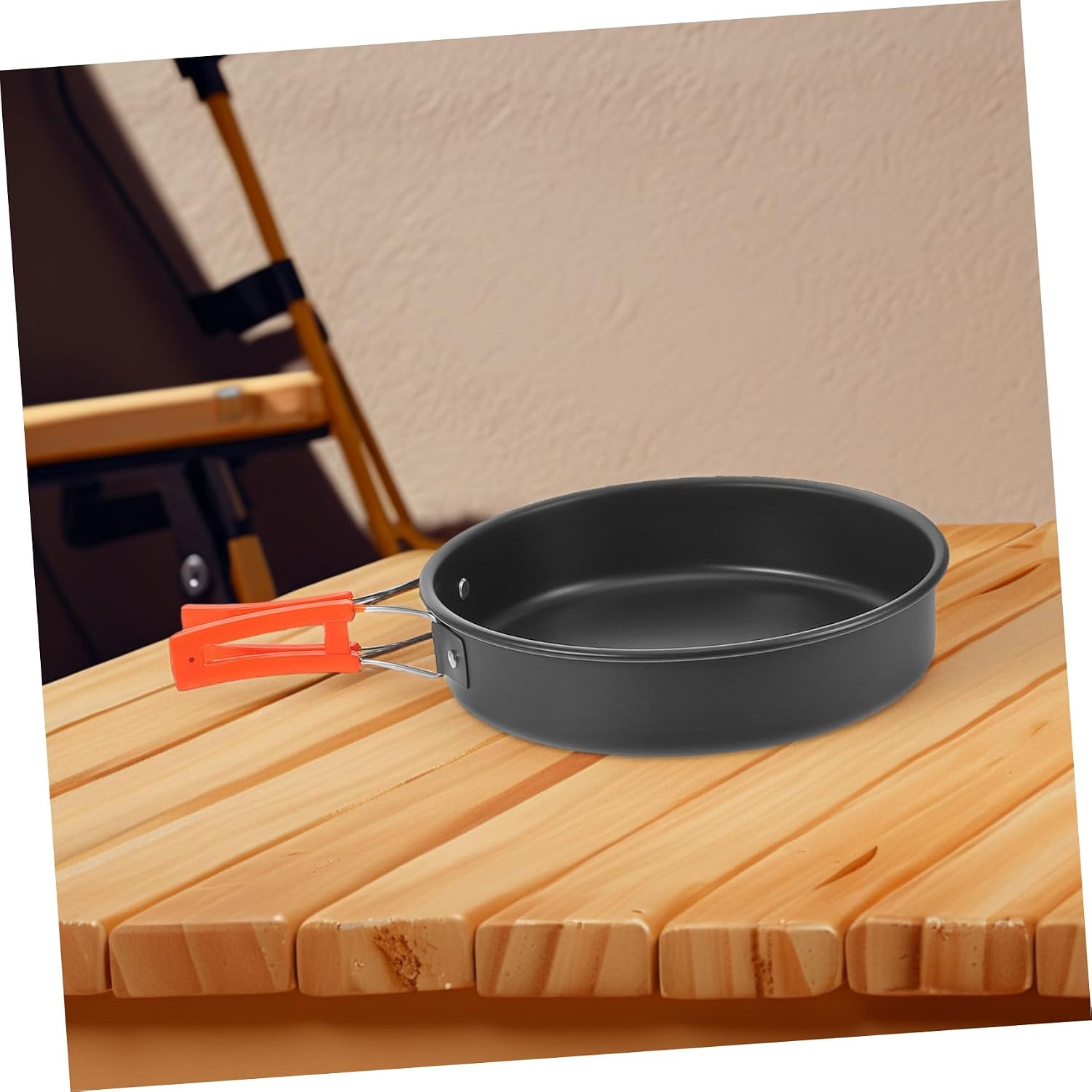 Garneck Camping Cooking Pan Lightweight Nonstick Aluminum Pot Frying Pan Folding Kitchen for Outdoor Adventures