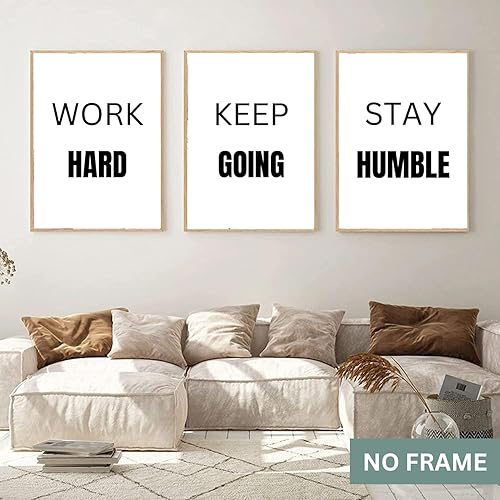 Miniatura 5 de Inspirational Quote Art Painting, Work Hard, Dream Big, Stay Humble, Be You Art Print Set of 6 - Motivational Phrases Posters for Office or Living