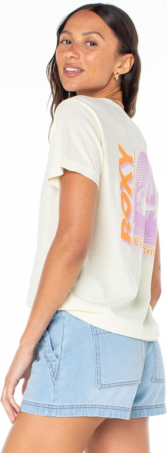 Roxy Womens Boyfriend Crew T-Shirt, Casual Relaxed Fit Crew Neck Tee Short Sleeve Cotton Basic Shirt Everyday Comfort - Image 5