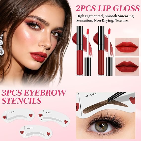 Makeup Set, Make Up Beginner Set for Teenage Girls, All in One Makeup Kit for Women Full Set, Make Up Gift Set Bundle Includes Foundation Eyeshadow Palette Eyebrow Pencil Eyeliner Mascara Lip Gloss