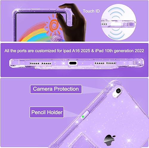 Miniatura 10 de Rantice Funda para iPad de 10 generación 2022, funda para iPad de 10 generación con protector de pantalla, funda para iPad de 10 generación con