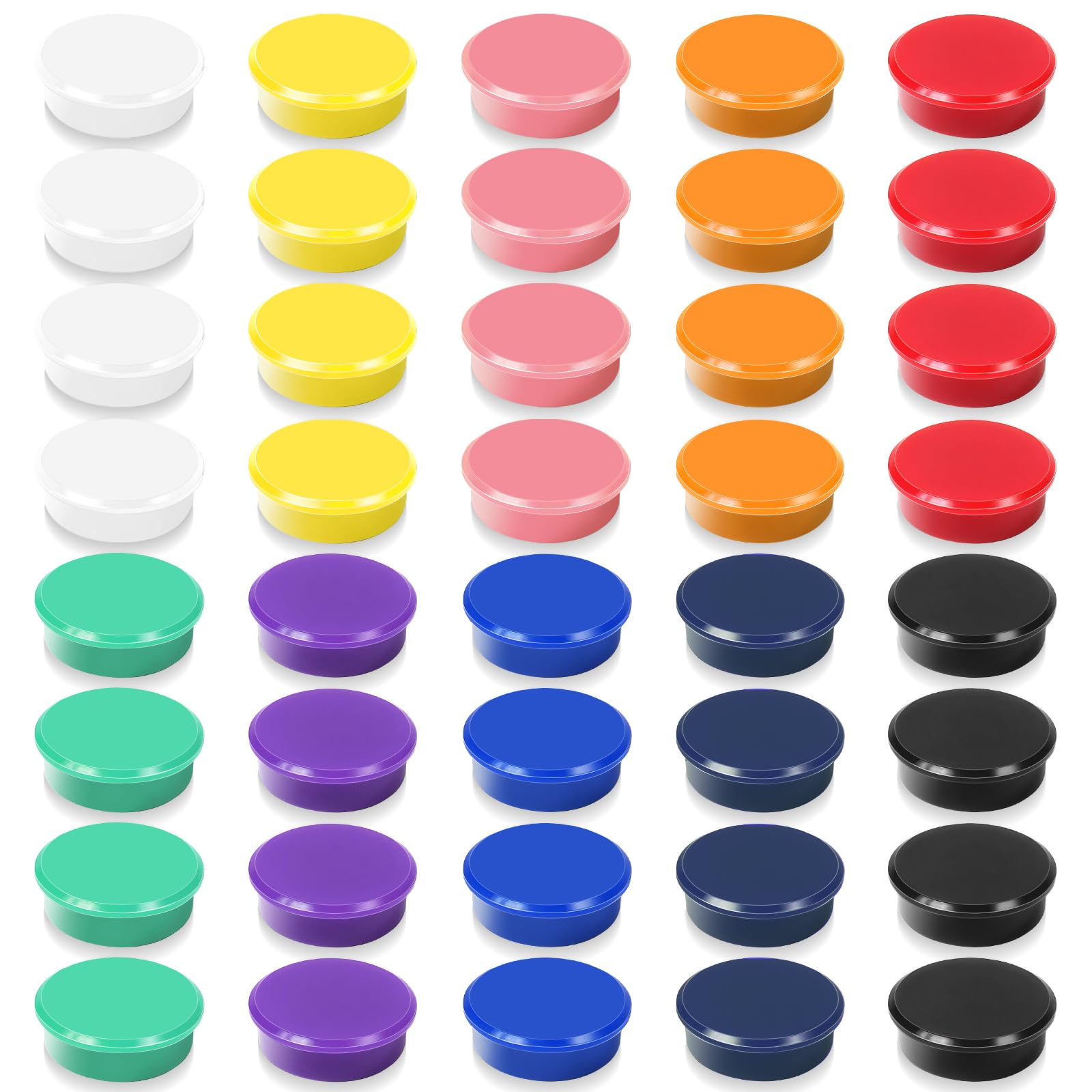 DUJEQM Fridge Magnets, 40PCS Round Strong Magnet Mini Decorative Magnets for Whiteboard, Heavy Duty Cute Magnets, Multi-Use Small Magnet for Crafts, Notice Board, Kitchen, Office, School, 10 Colours
