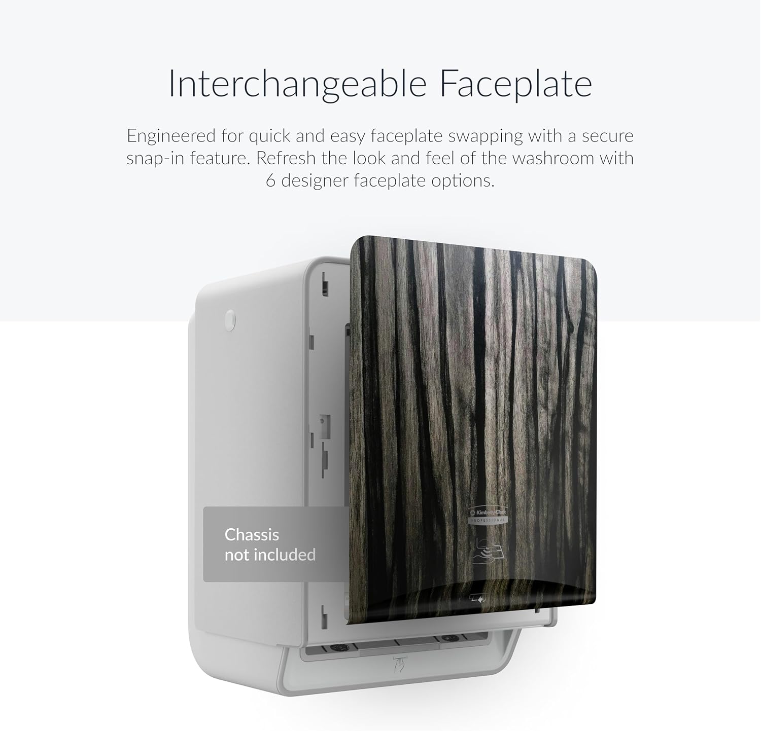 Kimberly-Clark Professional ICON Faceplate (58830), Ebony Woodgrain Design, for Automatic Hard Roll Towel Dispensers (Qty 1)