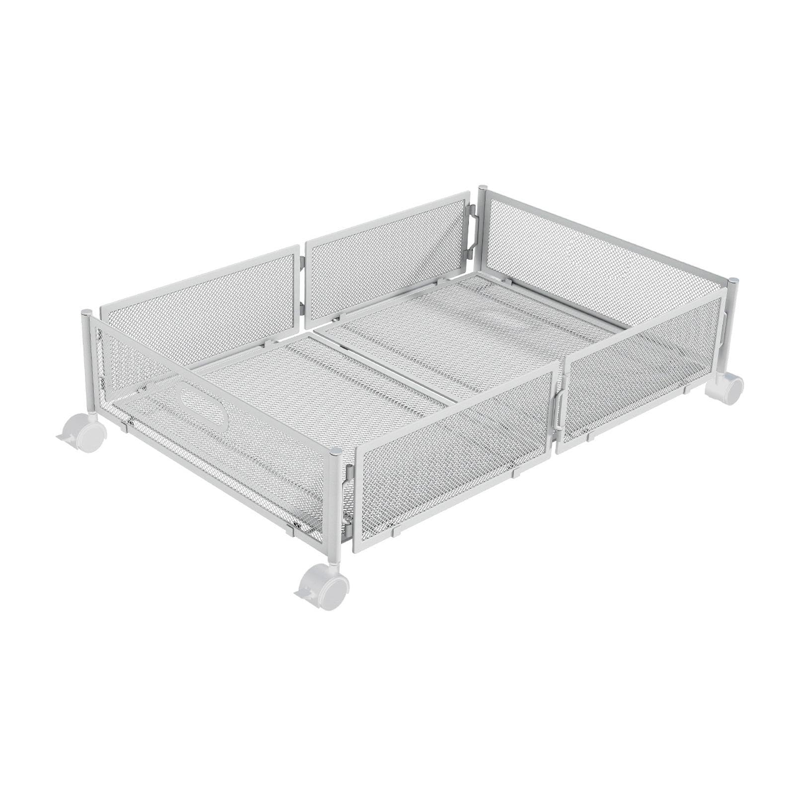 Colcolo Zapatero de Almacenamiento Debajo de la Cama con Ruedas Cesta de Almacenamiento Multiusos Que Ahorra Espacio Contenedor de Almacenamiento Debajo de la, Blanco