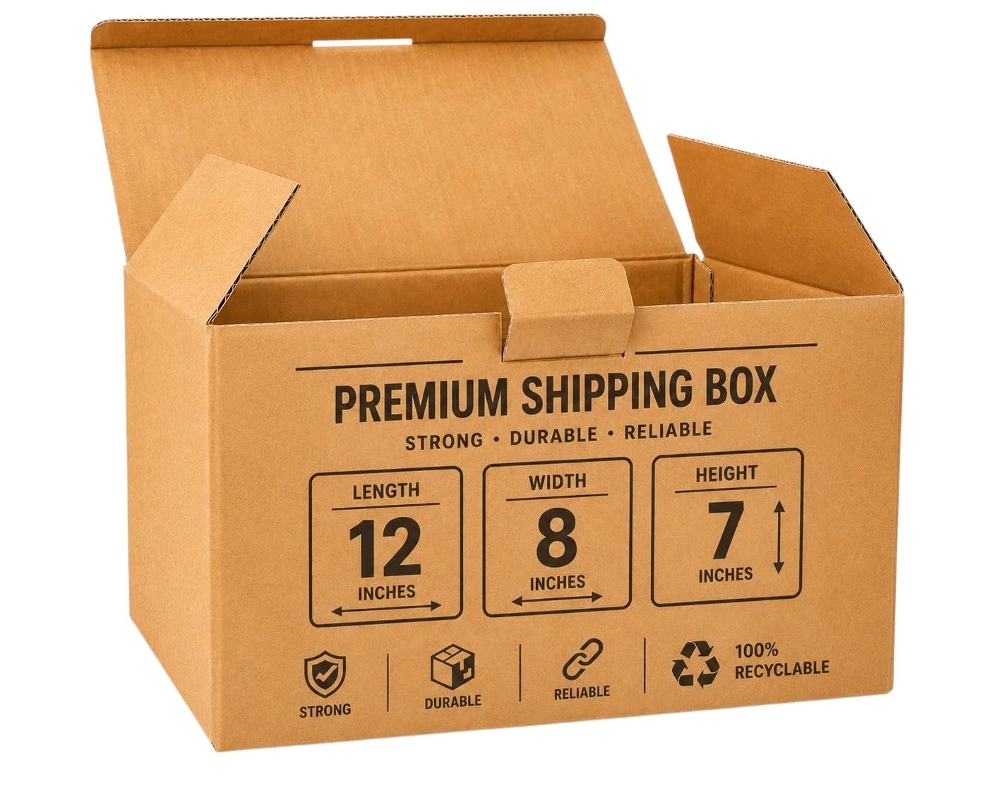 3 Ply Brown Corrugated Packaging Box (12x8x7 Inch, Pack of 20) | Single Wall & Interlock Lid, Shipping Corrugated Carton Box | Strong Packaging for Courier & Storage(Pack of 20)-picture-25