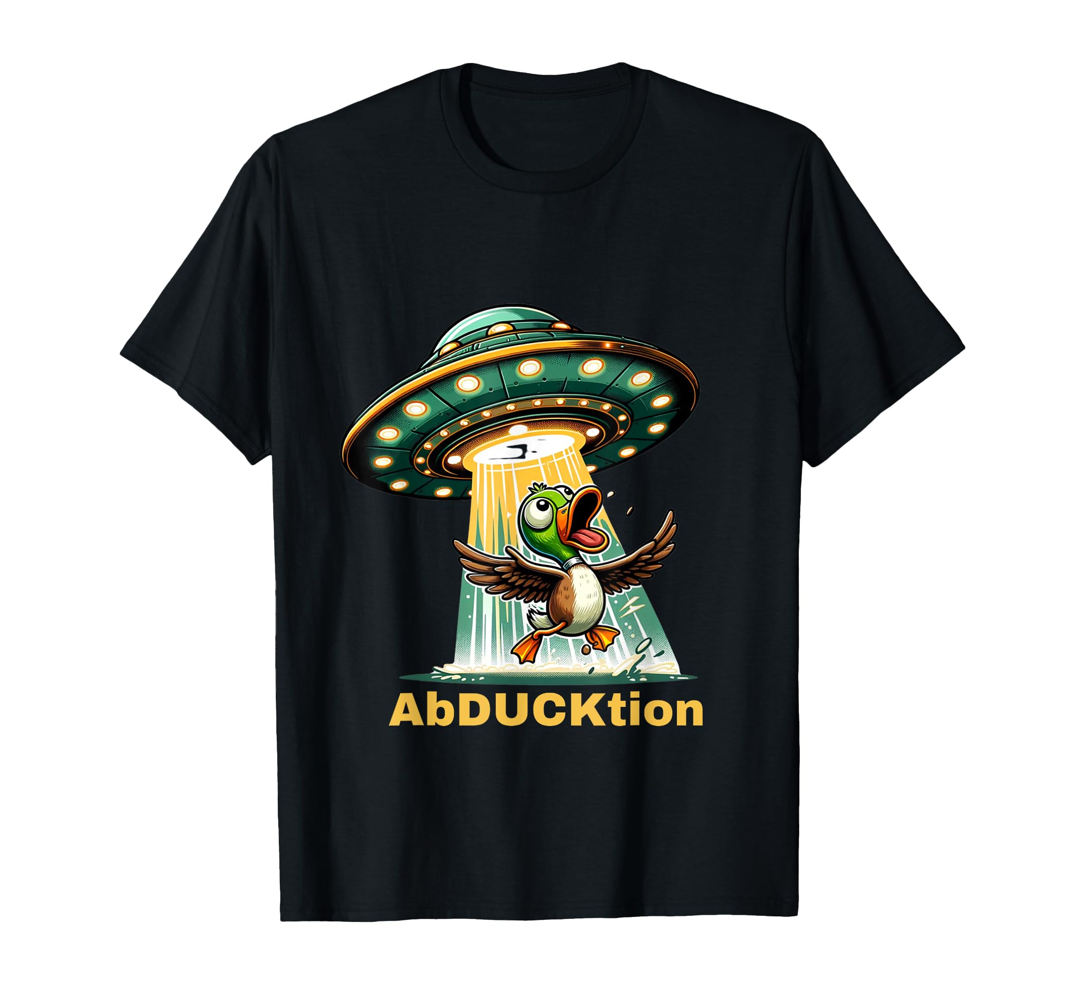 Alien Abduction AbDUCKtion Duck UFO Funny T-Shirt