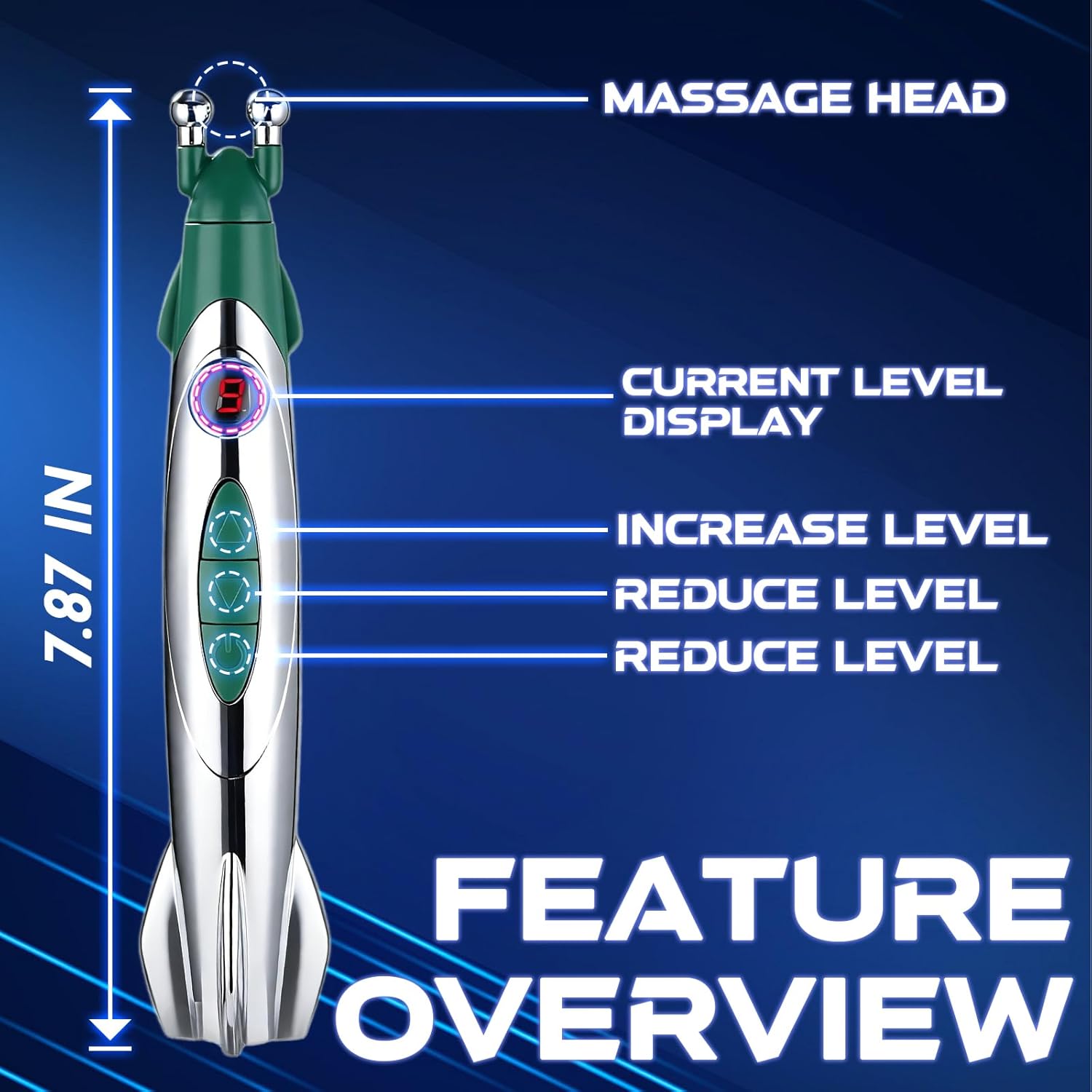Electric Shock Chasity Wand Electrosex Stick Pen with Adjustable 9 Levels Current BDSM Toys Bondage Accessories Kinky Clitoris Labia Shocker Stick Electrical SM Estim Sex Toys for Couples Women Men